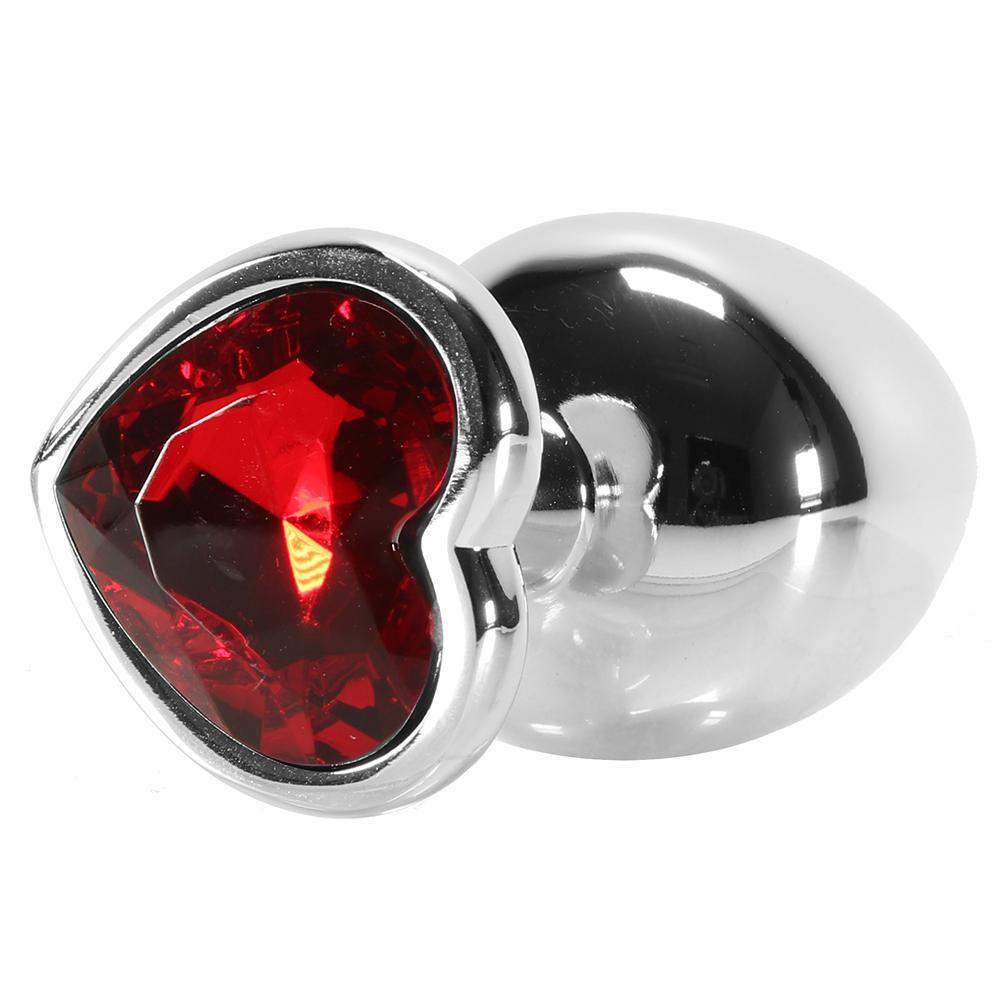 Heart Gem Anal Plug in Red Large