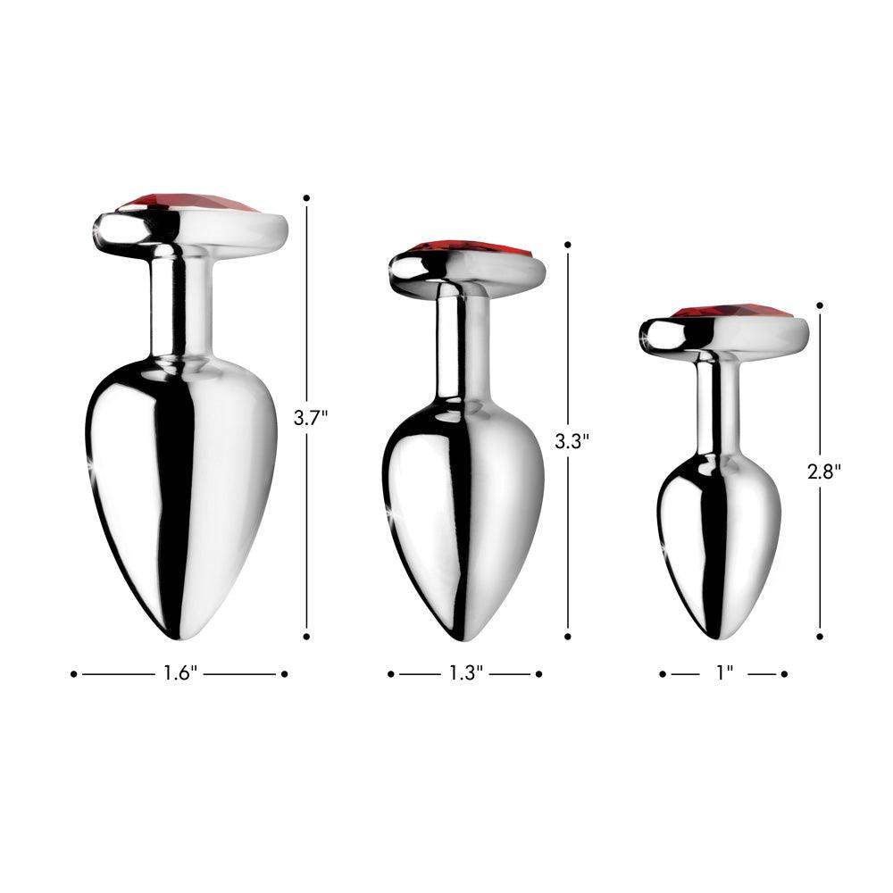 Heart Gem Anal Plug in Red Small