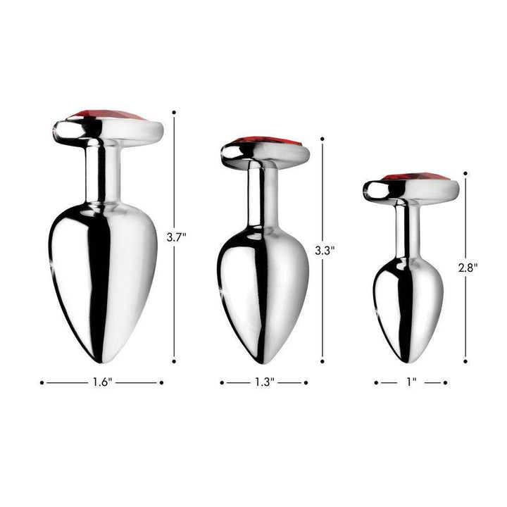 Heart Gem Anal Plug in Red Small