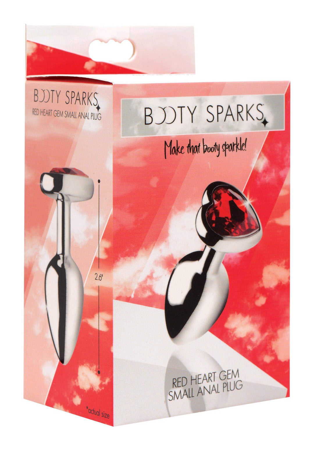 Heart Gem Anal Plug in Red Small