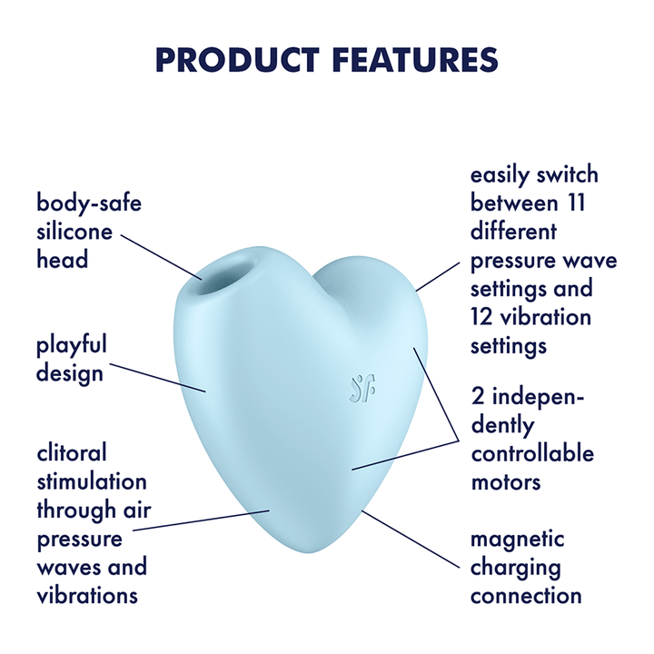 Satisfyer Cutie Heart Air Pulse Clitoral Vibrator in Blue