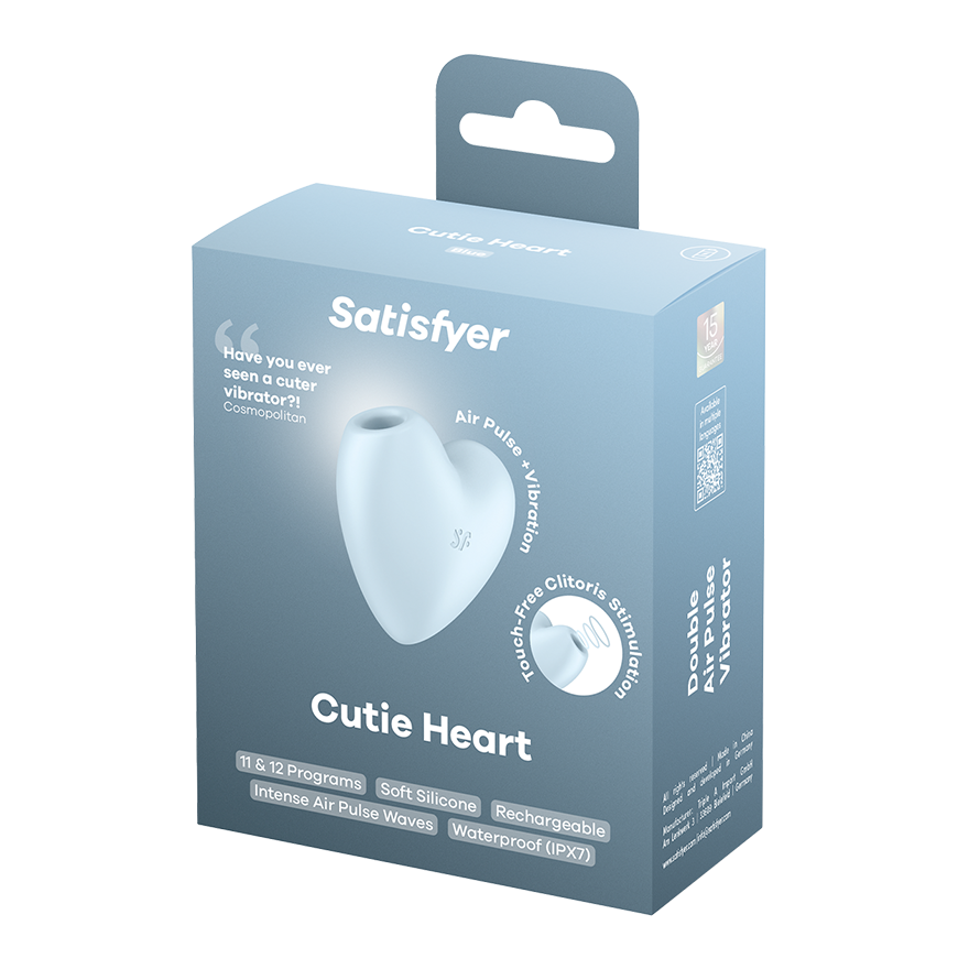Satisfyer Cutie Heart Air Pulse Clitoral Vibrator in Blue
