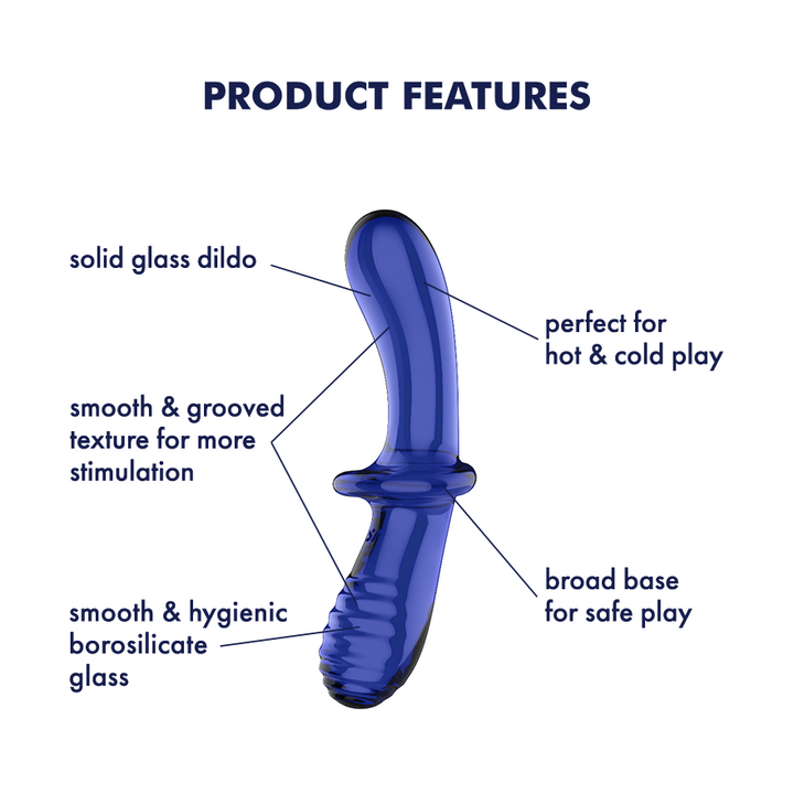 Satisfyer Double Crystal Double-Ended Glass Dildo in Light blue