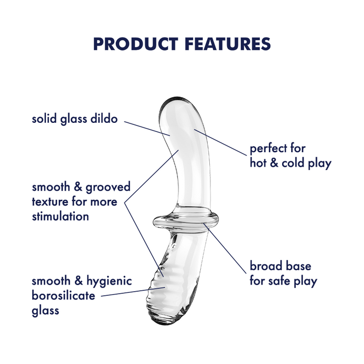 Satisfyer Double Crystal Double-Ended Glass Dildo in Transparent