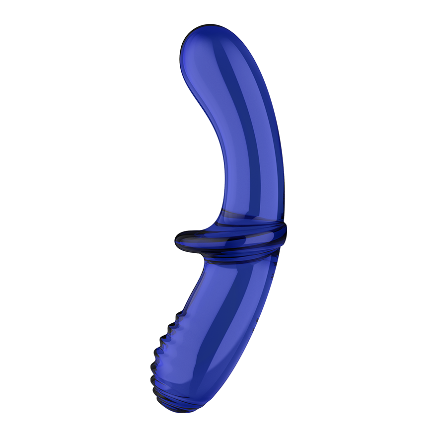 Satisfyer Double Crystal Double-Ended Glass Dildo in Light blue