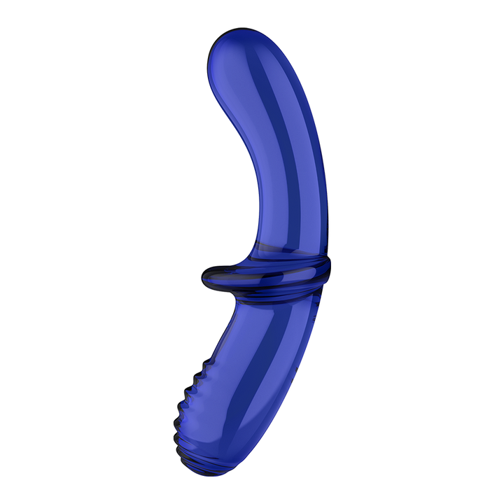Satisfyer Double Crystal Double-Ended Glass Dildo in Light blue