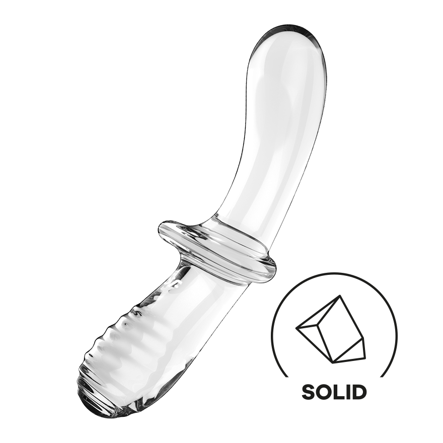 Satisfyer Double Crystal Double-Ended Glass Dildo in Transparent