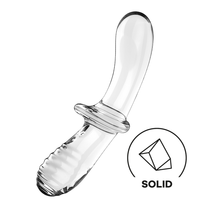 Satisfyer Double Crystal Double-Ended Glass Dildo in Transparent