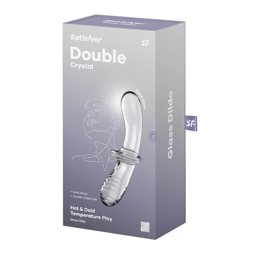 Satisfyer Double Crystal Double-Ended Glass Dildo in Transparent