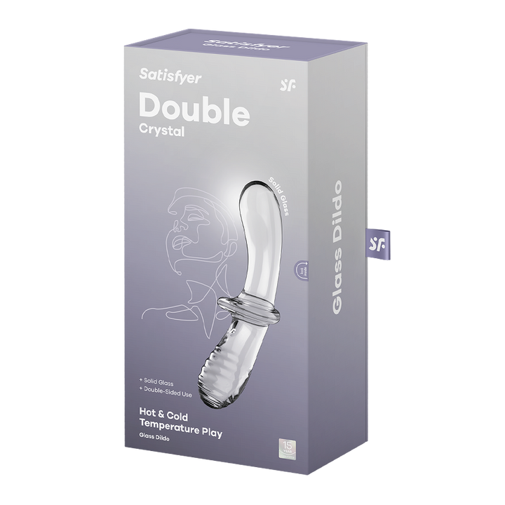 Satisfyer Double Crystal Double-Ended Glass Dildo in Transparent