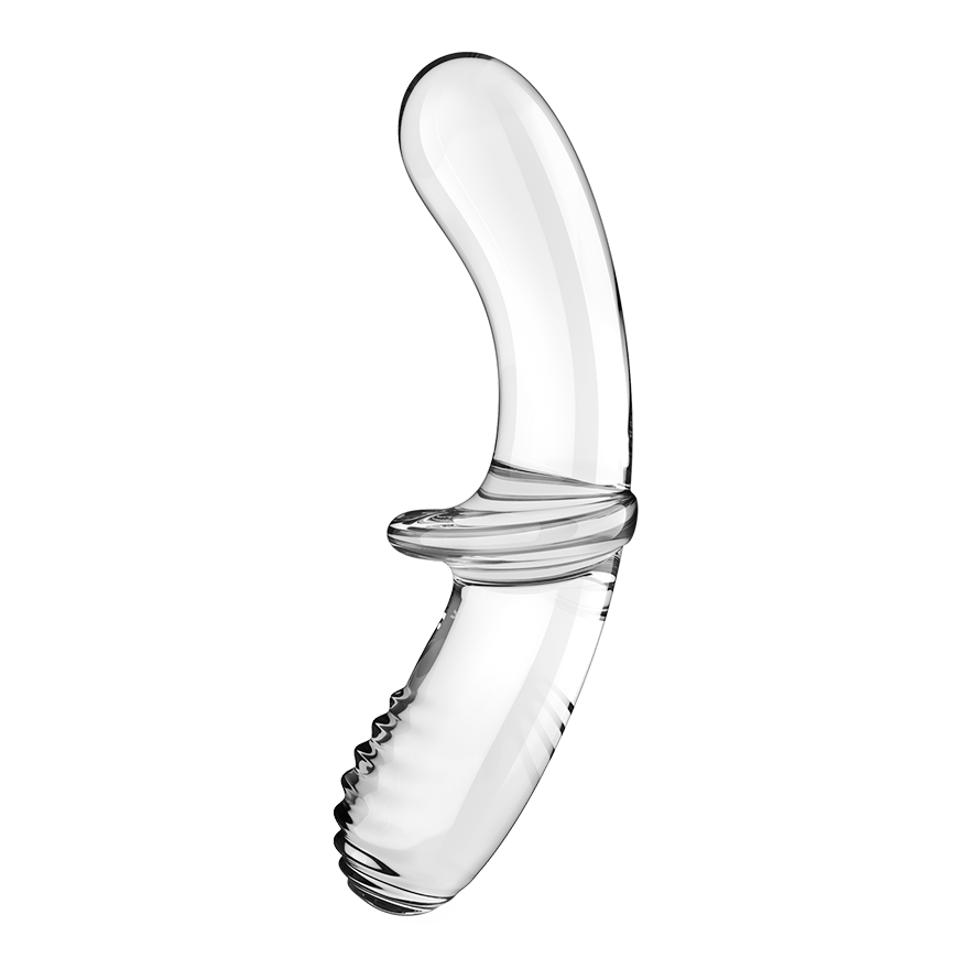 Satisfyer Double Crystal Double-Ended Glass Dildo in Transparent