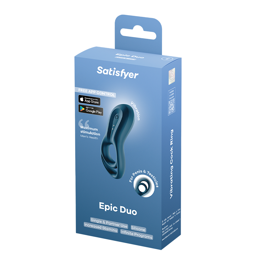 Satisfyer Epic Duo Connect App Vibrating Cock and Ball Ring