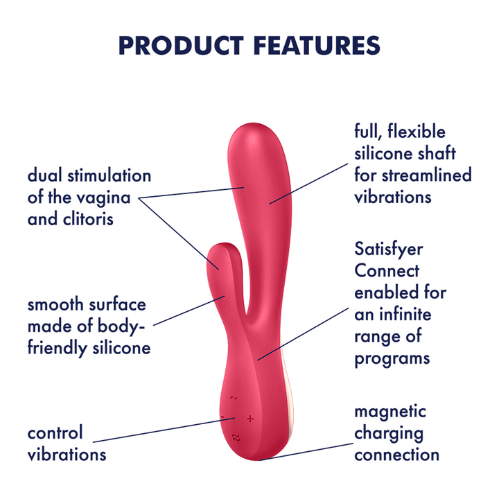 Satisfyer Mono Flex Connect App Rabbit Vibrator in Red