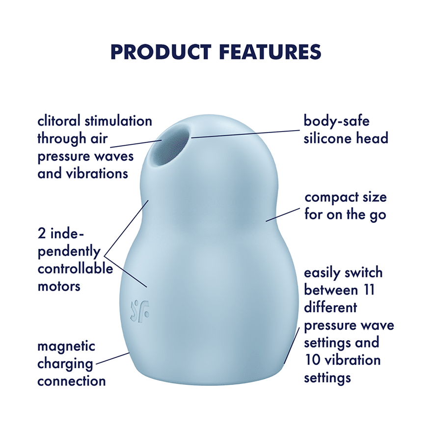 Satisfyer Pro To Go 1 Air Pulse Clitoral Vibrator in Blue
