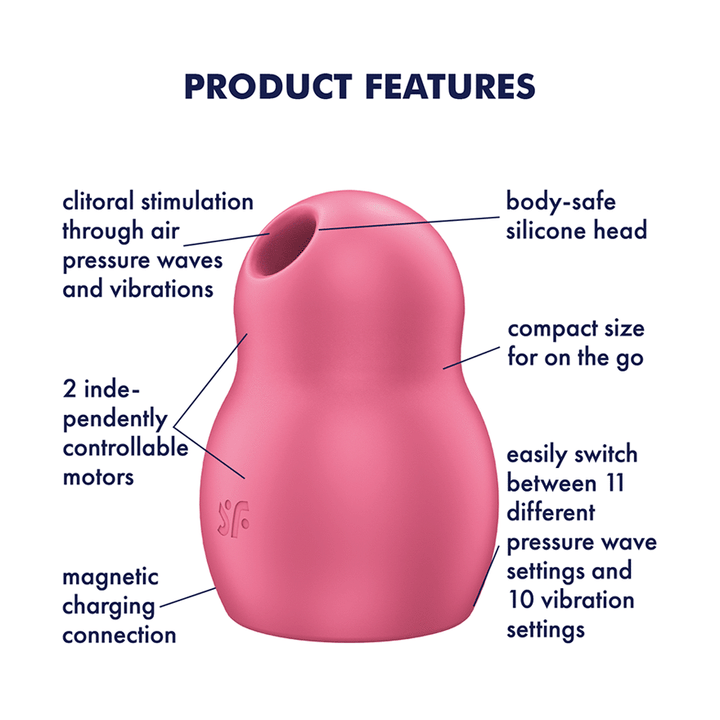 Satisfyer Pro To Go 1 Air Pulse Clitoral Vibrator in Red