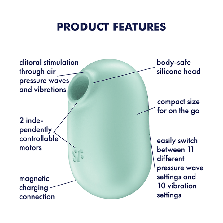 Satisfyer Pro To Go 2 Air Pulse Clitoral Vibrator in Mint