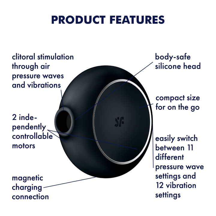 Satisfyer Pro To Go 3 Air Pulse Clitoral Vibrator in Black