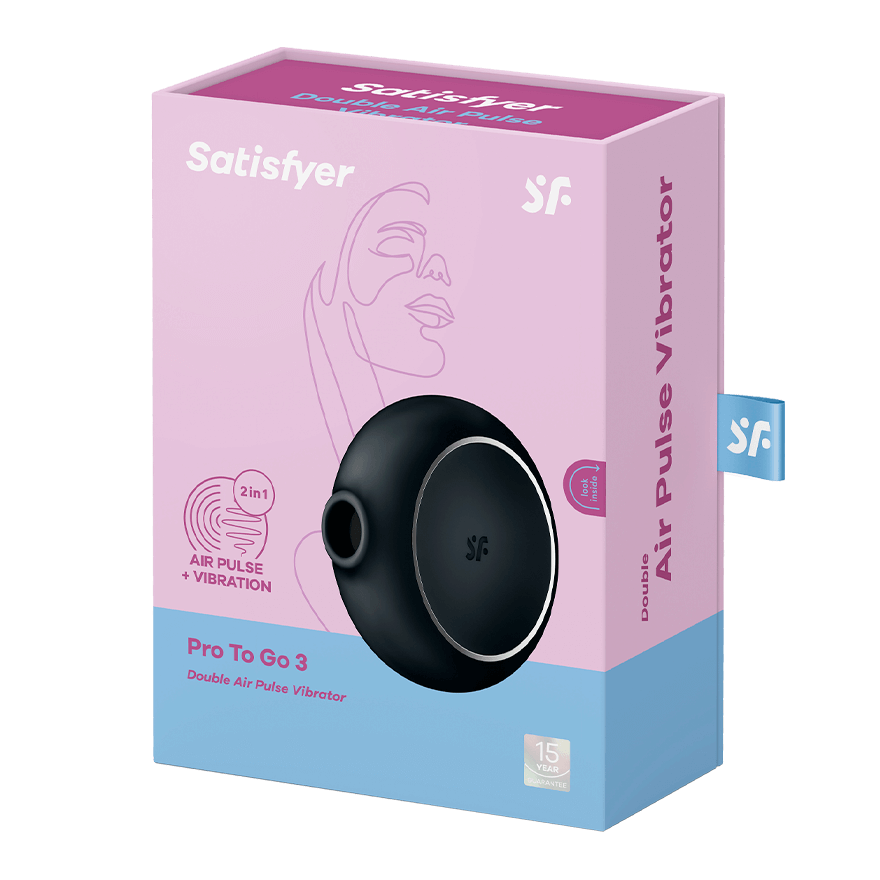 Satisfyer Pro To Go 3 Air Pulse Clitoral Vibrator in Black