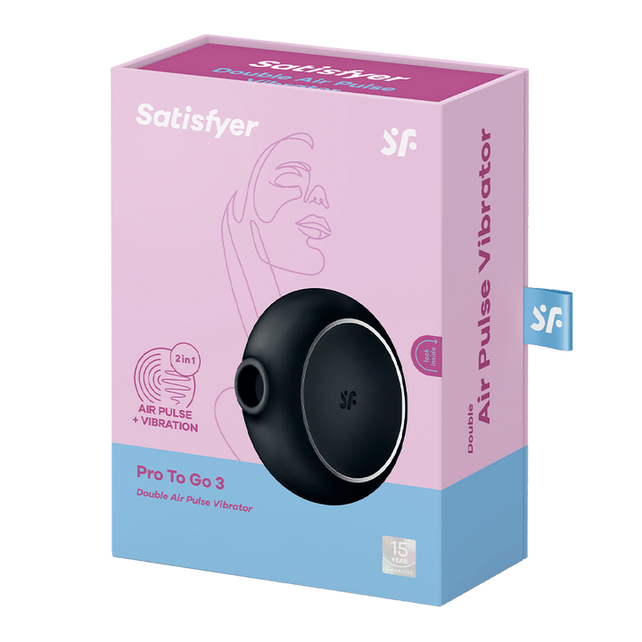 Satisfyer Pro To Go 3 Air Pulse Clitoral Vibrator in Black