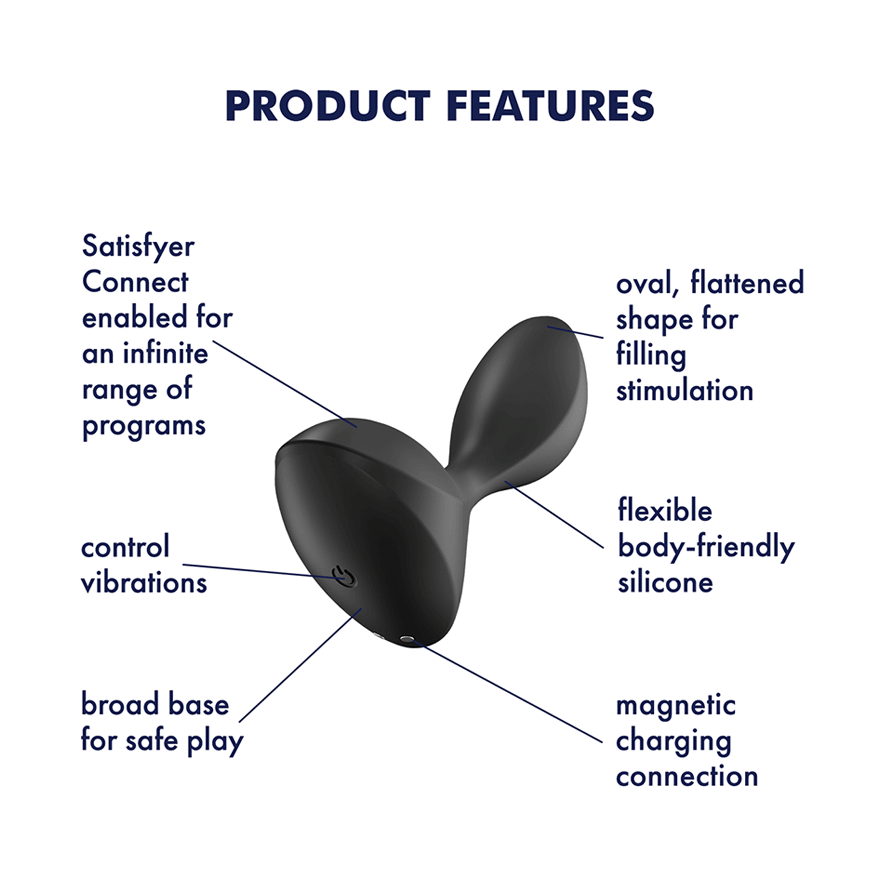 Satisfyer Sweet Seal Connect App Vibrating Anal Plug in Black