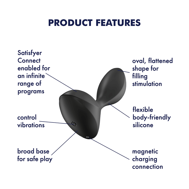 Satisfyer Sweet Seal Connect App Vibrating Anal Plug in Black