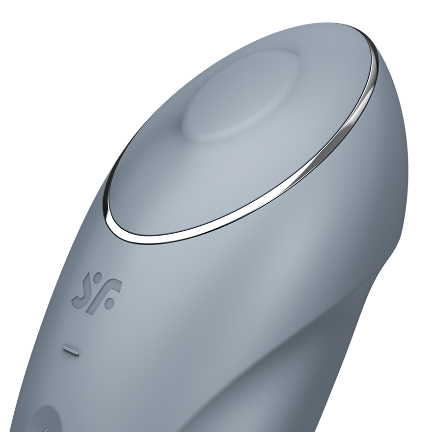 Satisfyer Tap &amp; Climax 1 Tapping Lay-On Clitoral Vibrator in Blue-Grey