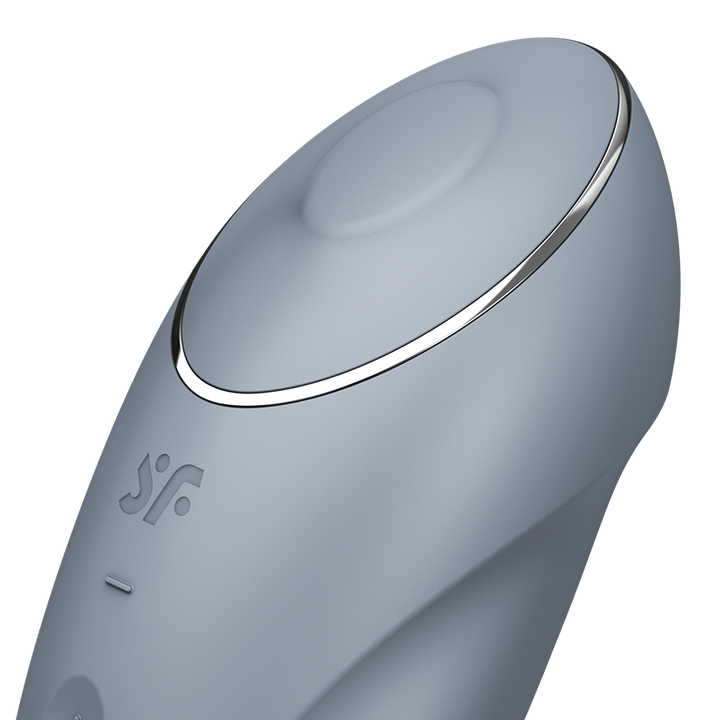 Satisfyer Tap &amp; Climax 1 Tapping Lay-On Clitoral Vibrator in Blue-Grey