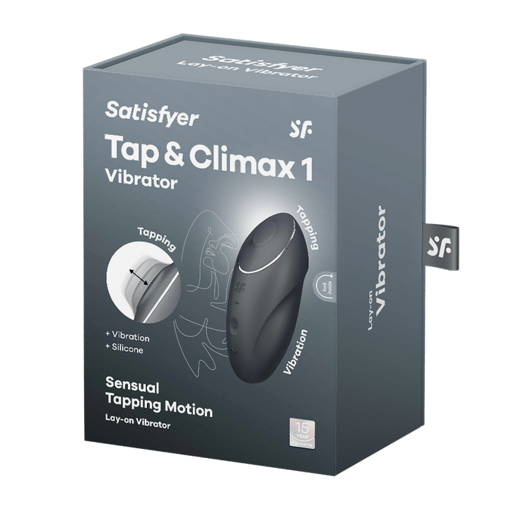 Satisfyer Tap &amp; Climax 1 Tapping Lay-On Clitoral Vibrator in Grey