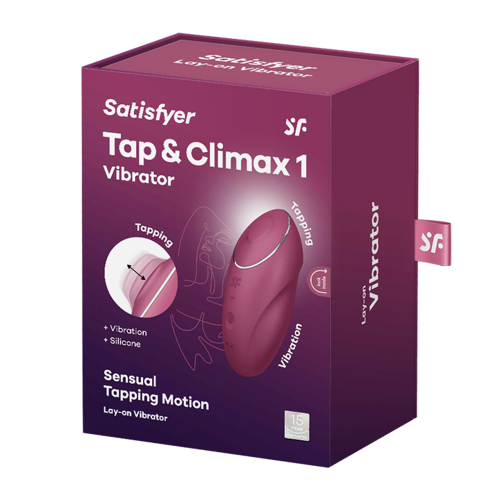 Satisfyer Tap &amp; Climax 1 Tapping Lay-On Clitoral Vibrator in Red
