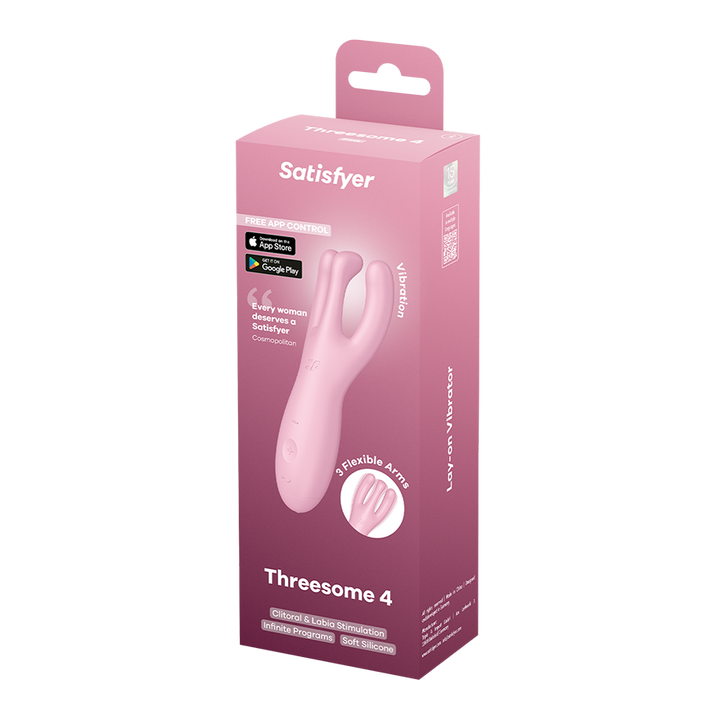 Satisfyer Threesome 4 Connect App Three-Arm Vibrator in Pink