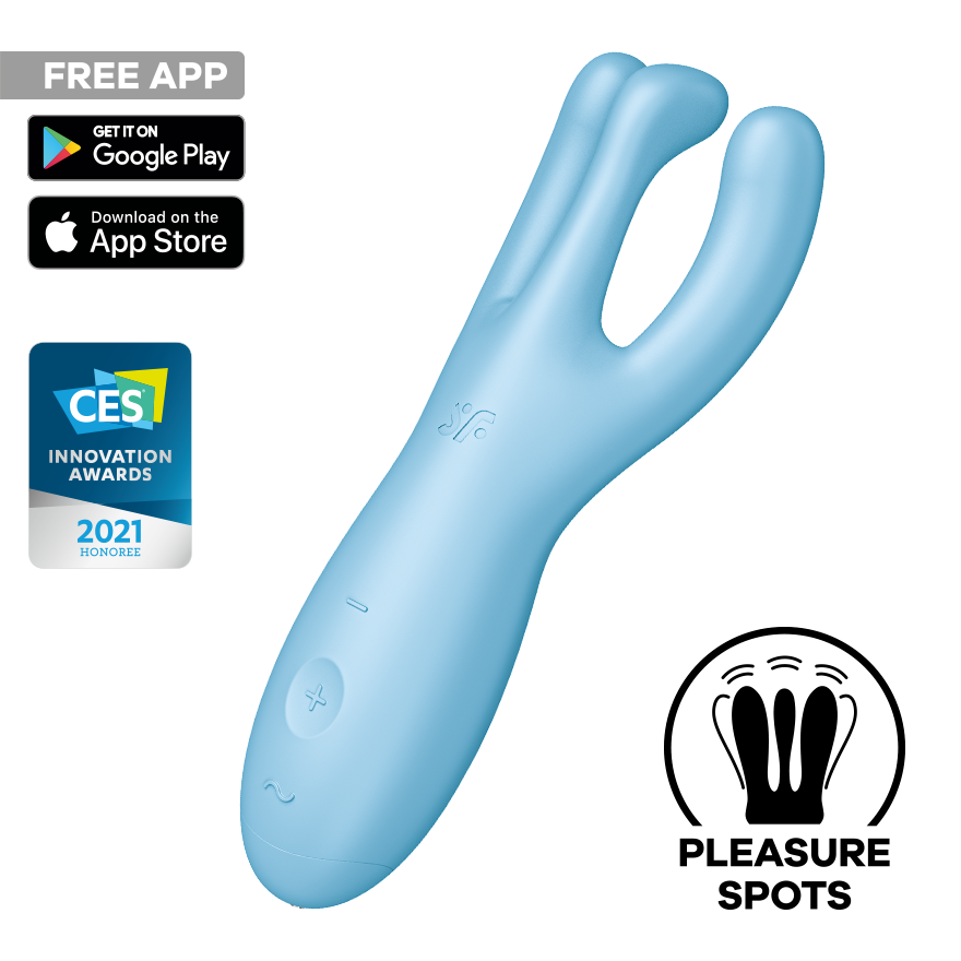 Satisfyer Threesome 4 Connect App Three-Arm Vibrator in Blue