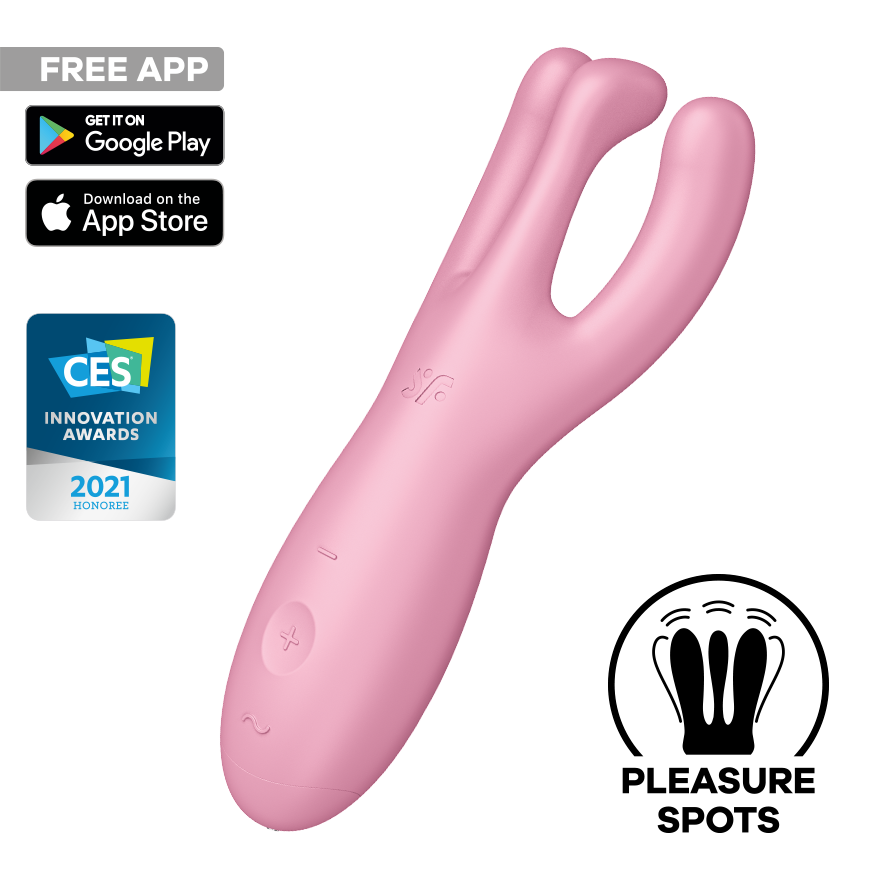 Satisfyer Threesome 4 Connect App Three-Arm Vibrator in Pink