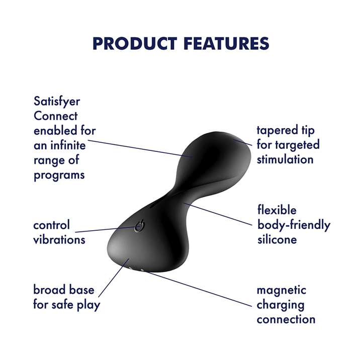 Satisfyer Trendsetter Connect App Vibrating Anal Plug in Black