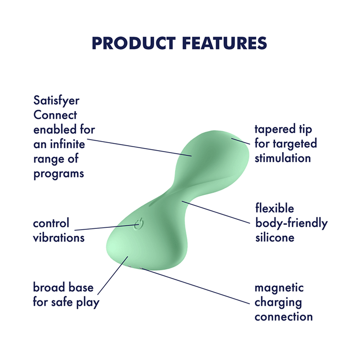 Satisfyer Trendsetter Connect App Vibrating Anal Plug in Light green