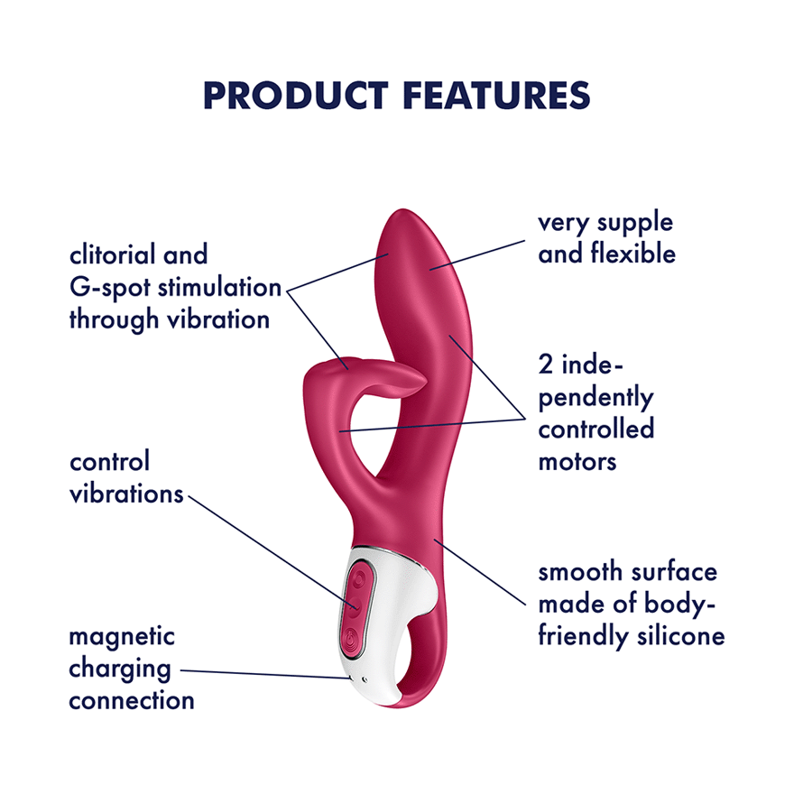 Satisfyer Embrace Me Rabbit Vibrator with Ring Handle in Berry