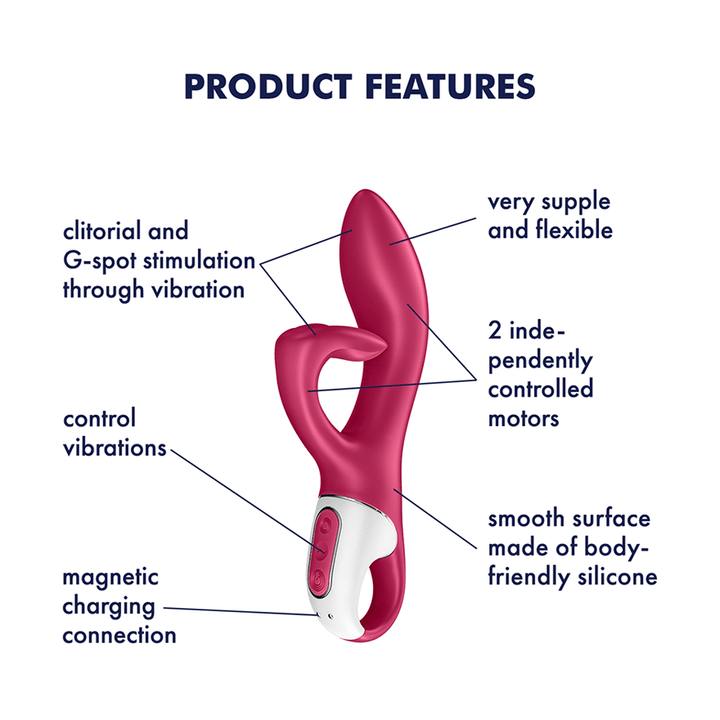 Satisfyer Embrace Me Rabbit Vibrator with Ring Handle in Berry