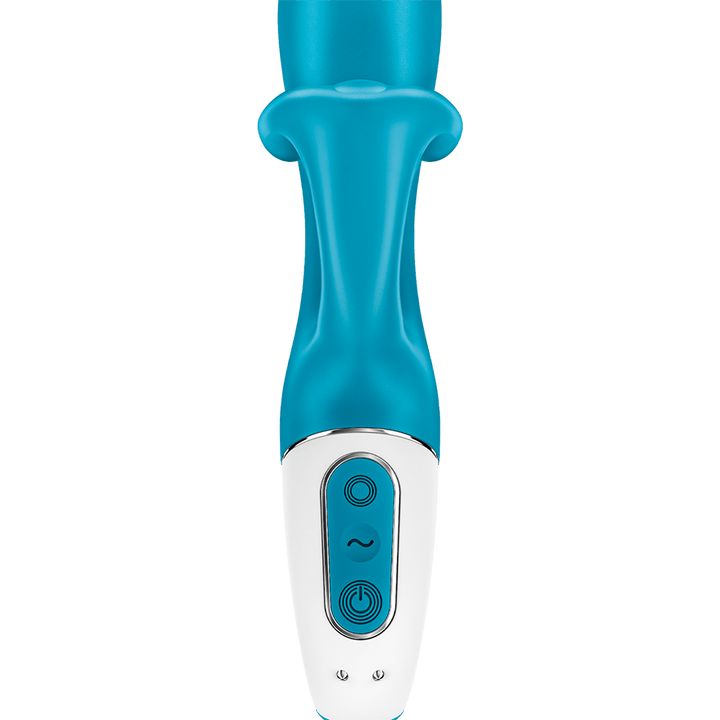 Satisfyer Embrace Me Rabbit Vibrator with Ring Handle in Turquoise