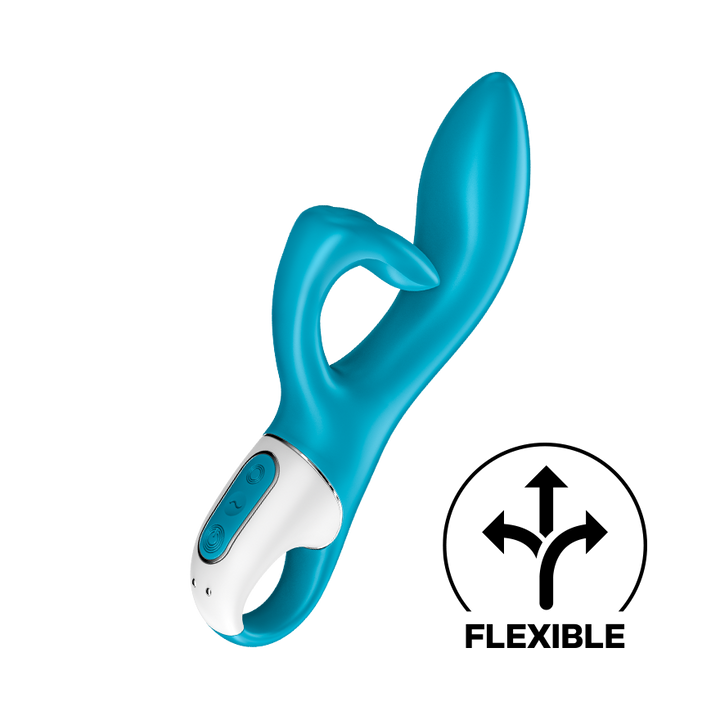 Satisfyer Embrace Me Rabbit Vibrator with Ring Handle in Turquoise