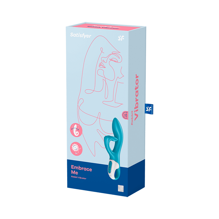Satisfyer Embrace Me Rabbit Vibrator with Ring Handle in Turquoise