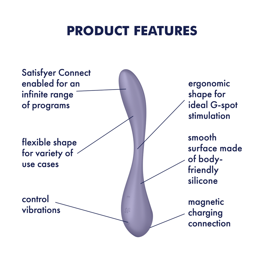 Satisfyer G-Spot Flex 5 Connect App Bendable Vibrator in Violet