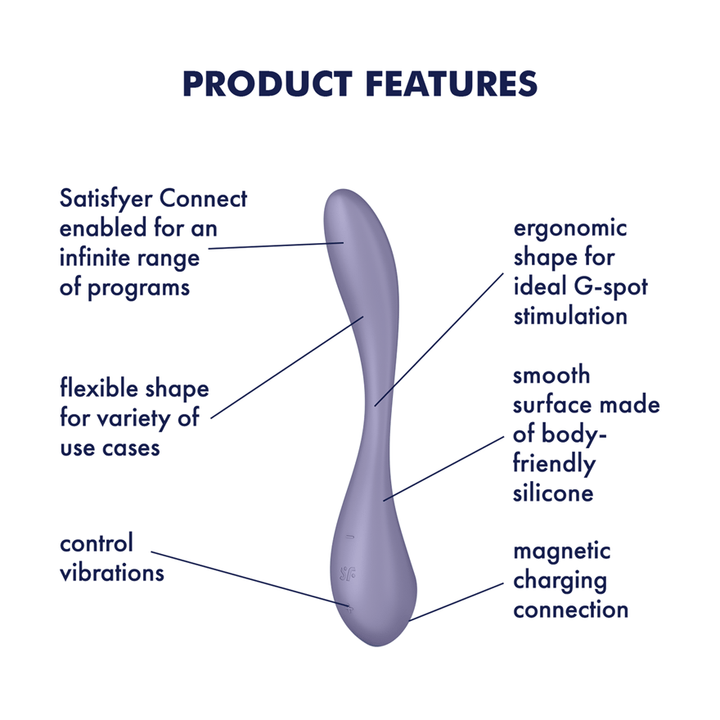Satisfyer G-Spot Flex 5 Connect App Bendable Vibrator in Violet
