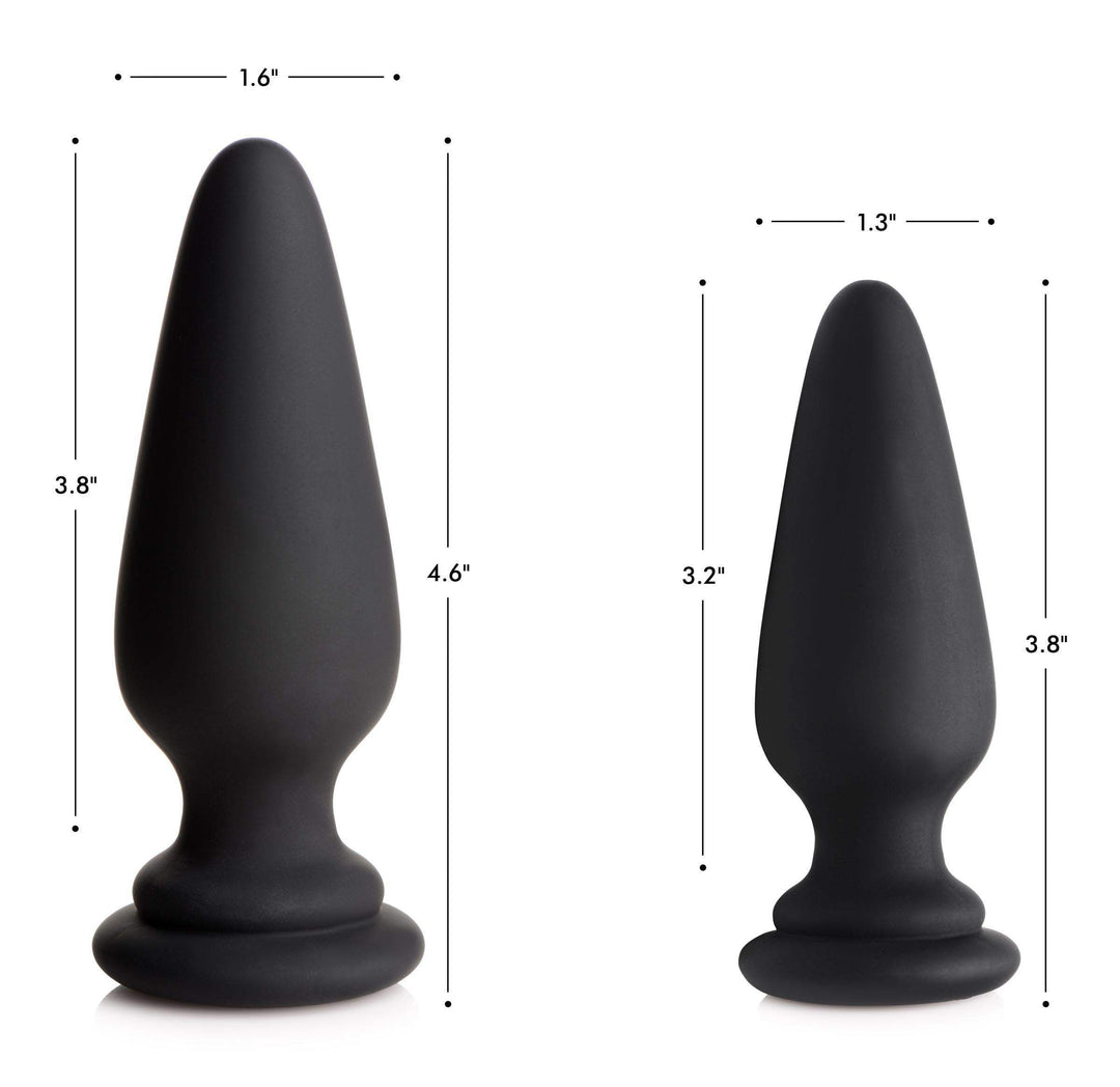 Anal Plug with Interchangeable Fox Tail in Black and White Small