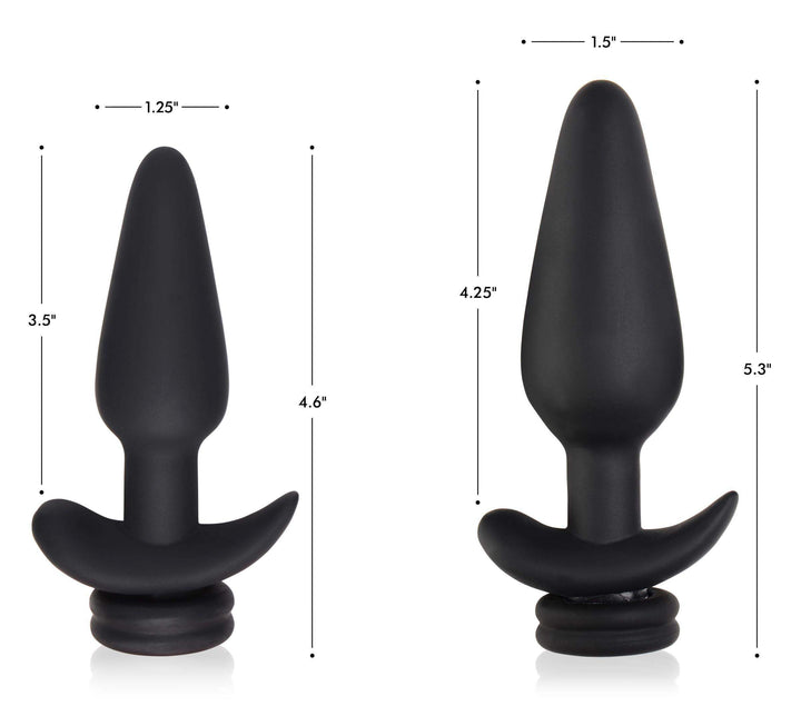 Vibrating Anal Plug with Interchangeable Fox Tail in Black Small