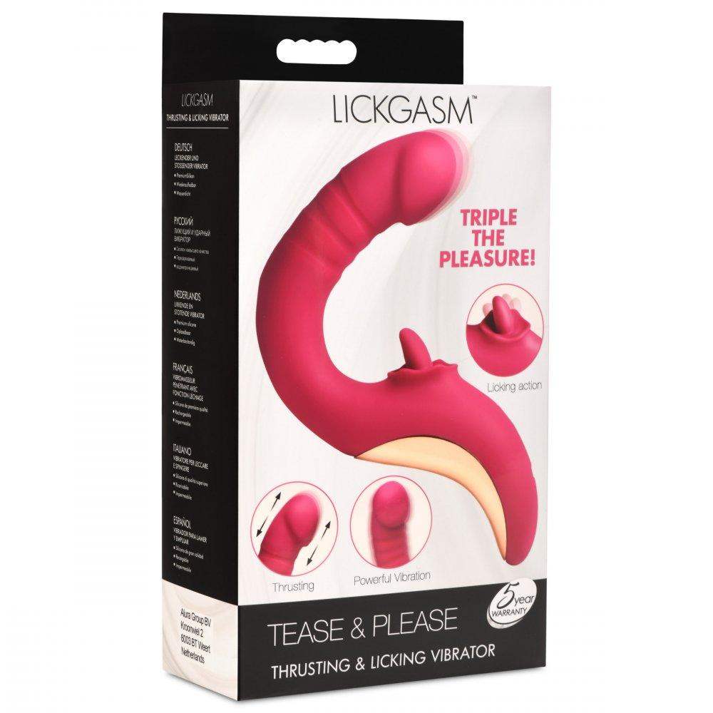 Tease & Please Thrusting and Licking Vibrator - The Dildo Hub