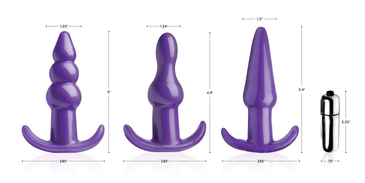 Thrill Trio Anal Plug Set in Purple