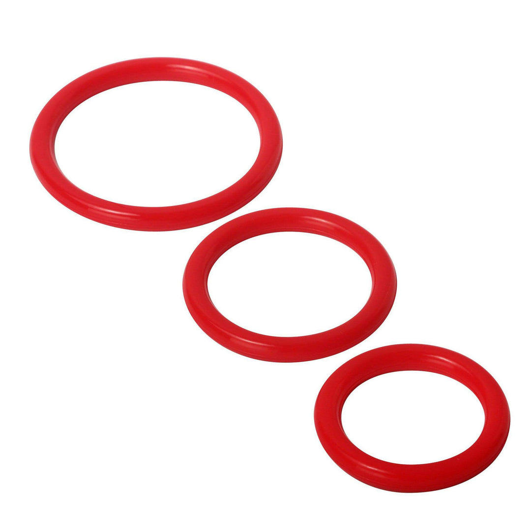 Trinity Silicone Cock Rings in Red