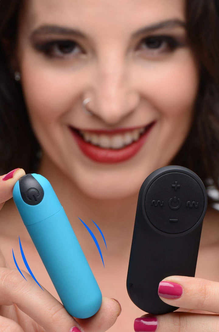 Vibrating Bullet with Remote Control in Blue