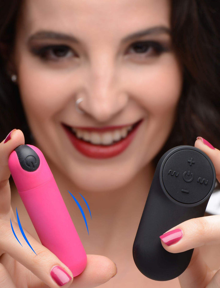 Vibrating Bullet with Remote Control in Pink