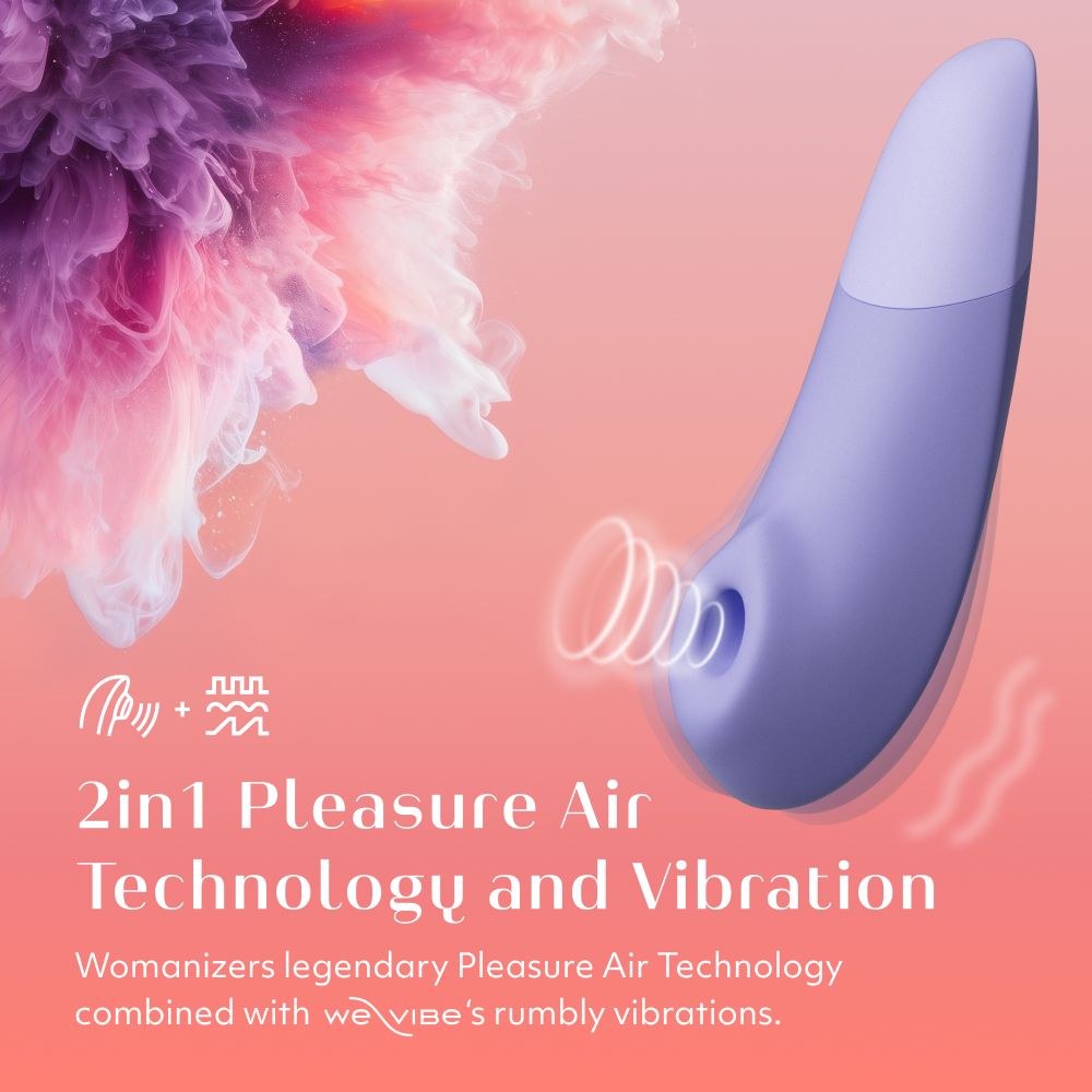 Womanizer Enhance Pleasure Air and Vibration Clitoral Stimulator in Lilac