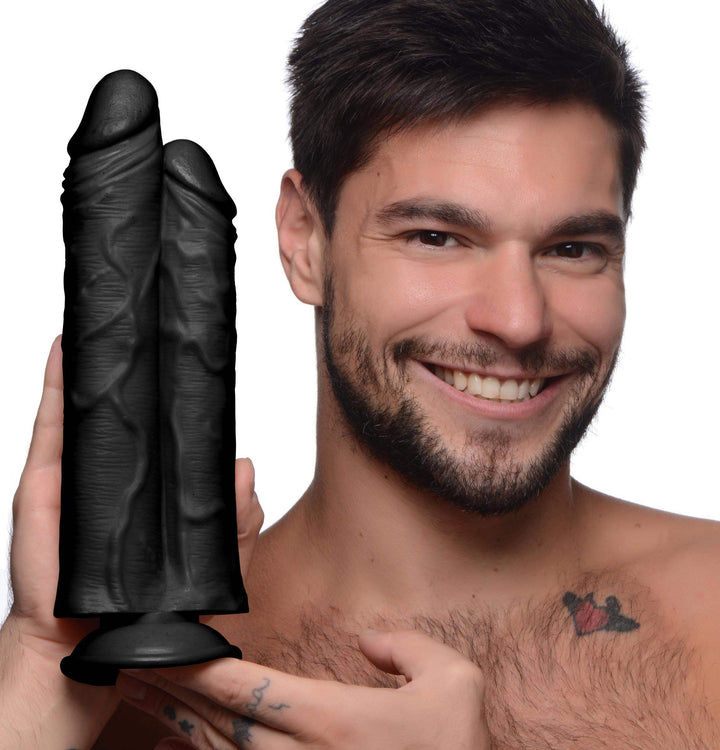 10 Inch Black Double Stuffer | Large Realistic Dildo - Huge Realistic Dildo - Extreme Dildo - The Dildo Hub